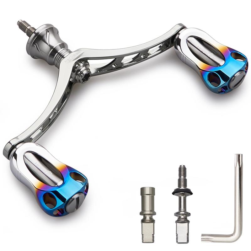 HEIGHTEN 98mm リール ハンドル 22mm ノブ 搭載 シマノ ダイワ 通用 スピニングリール用 Aurora Series｜LINEAR shop
