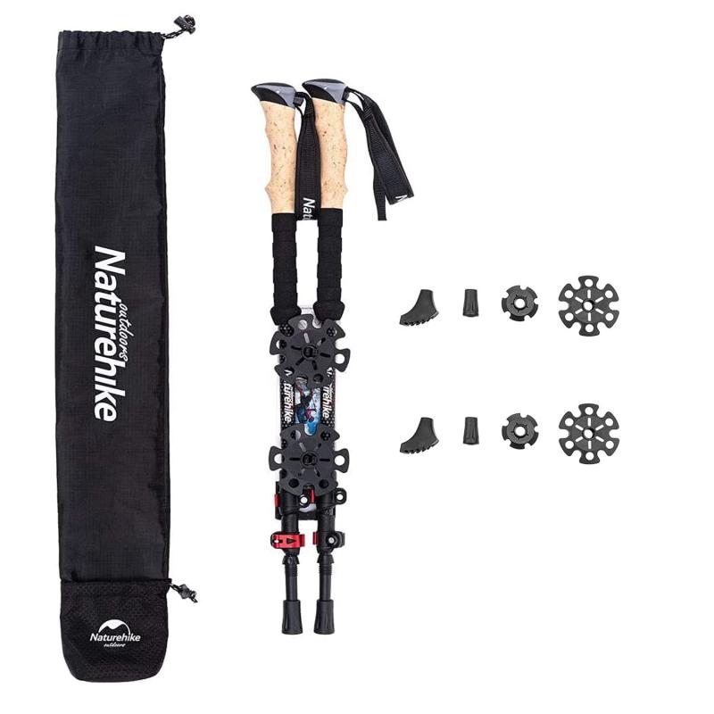 Naturehike トレッキングポール カーボン製 2本セット 炭素 トレッキングステッキ 自由伸縮可能 収納ケース付き 超軽量＆高強度 登山 遠足 ハイキング ウオーキング バックパック旅行 雪山 ア｜LINEAR shop