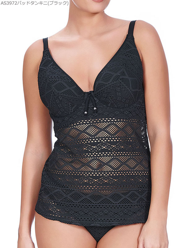☆体型カバー水着【２営業日内発送】UWパッドタンキニ Sundance Freya Swim 38G(日本サイズJ85) ブラック インポート水着 大きいサイズ水着 ワイヤー入りタンキニ パッド加工 送料無料