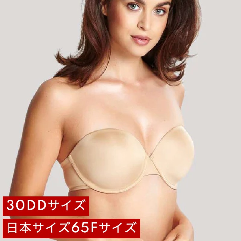 ☆ストラップレスブラ/ズレない(日本サイズF65)【２営業日内発送】UWモールドストラップレスブラ Porcelain Elan by Panahe ワイヤー入り 大きいサイズブラ 大きいカップブラ サポートブラ ヌード 送料無料