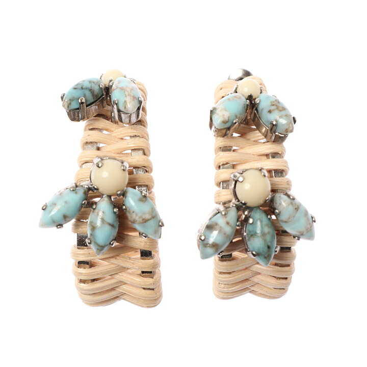 【50%OFFセール】ADER.bijoux アデルビジュー TROPIC rattan pierce{-AIS}