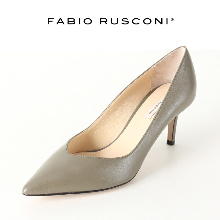 【30%OFFセール】FABIO RUSCONI ファビオルスコーニ BANGO CAPRETTO スムースポインテッドトゥパンプス{0198-41900-10740-AHA} 16,401円