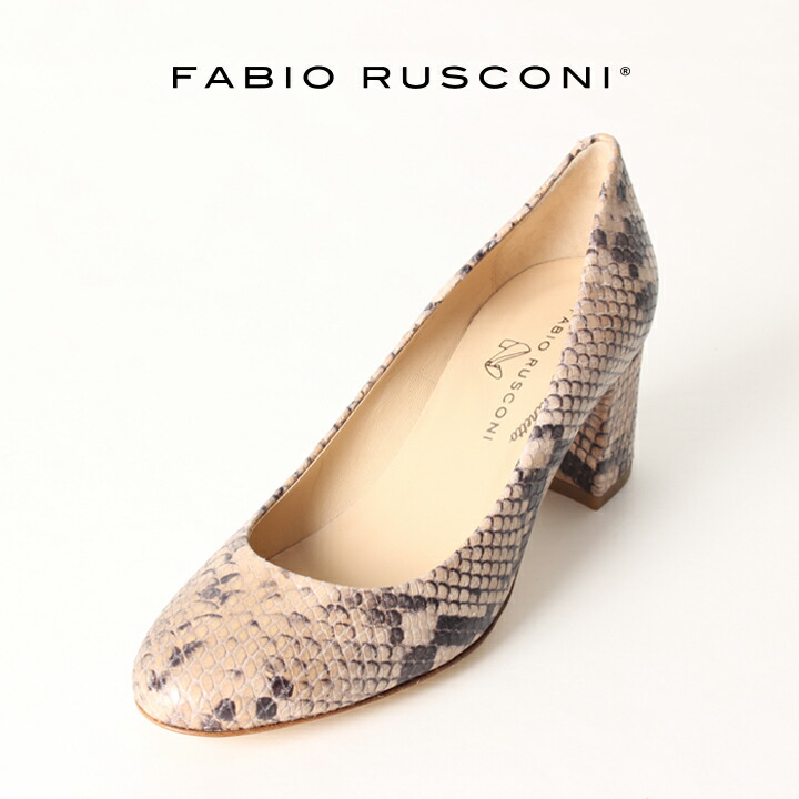 【30%OFFセール】FABIO RUSCONI ファビオルスコーニ SOFIA 167 PITONE サケットチャンキーヒールパンプス{-AIS}