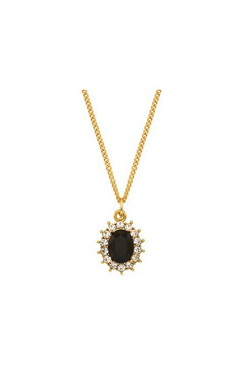 【30%OFFセール】VINTAGE HOLLYWOOD ビンテージハリウッド Black Oval Stone Necklace{-BCA}