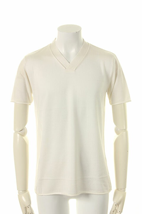 【30%OFFセール】1piu1uguale3 ウノピゥウノウグァーレトレ KOHARU(SILK) S/S V-NECK{MRK105-SLK005-10-AGS}｜link bar