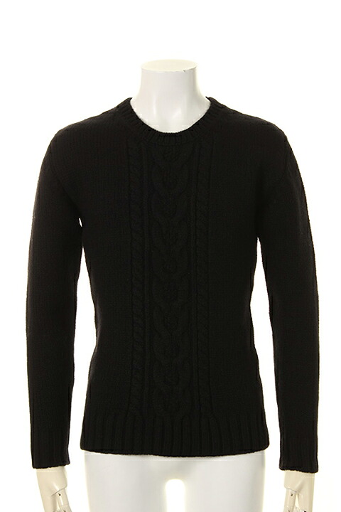 【40%OFFセール】1piu1uguale3 ウノピゥウノウグァーレトレ STRETCH WOOL 3 GAGE CABLE CREW{MRK117-WNY022-99-AGA}