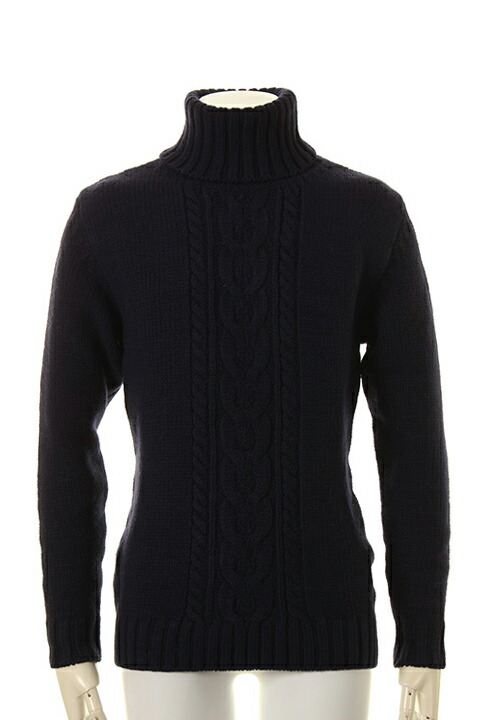 【40%OFFセール】1piu1uguale3 ウノピゥウノウグァーレトレ STRETCH WOOL 3 GAGE CABLE TURTLE{MRK118-WNY022-57-AGA}