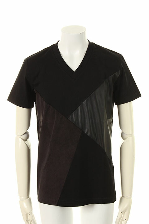 【40%OFFセール】1piu1uguale3 ウノピゥウノウグァーレトレ CRAZY CUTTING JERSEY CRAZY FRONT T{MRT107-OVR005-99-AGS}