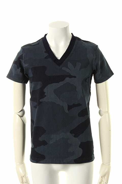 【40%OFF割引き販売】1piu1uguale3 ウノピゥウノウグァーレトレ INDIGO BIG CAMO LASER V{MRT123-CTU112-A54-AGS} トップス-メンズファッション-Tシャツ・カットソー