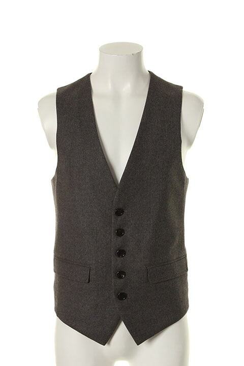 【30%OFFセール】AKM エイケイエム SHINY 'STRETCH WOOL SUPER120 GILET{-AFA}|link bar