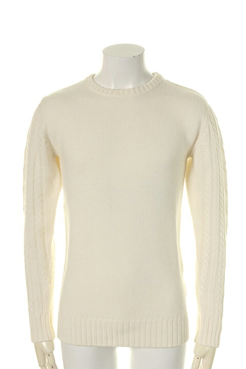 【30%OFFセール】AKM エイケイエム CASHWOOL CABLE CREW{-AFA}