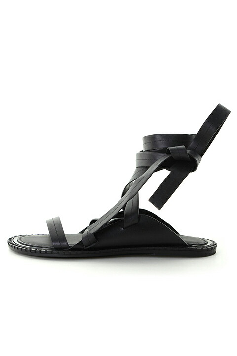 【50%OFFセール】ANN DEMEULEMEESTER アンドゥムルメステール SHOES VACCHETTA NERO+GUARDOLINO NERO&CUCITURE NERO{1901-4230-378-099-BLK-AIS}