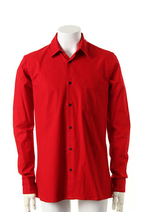 【50%OFFセール】ANN DEMEULEMEESTER アンドゥムルメステール SHIRT GRATTE RED{21-01-852024-00/152-3610-154-AEA}