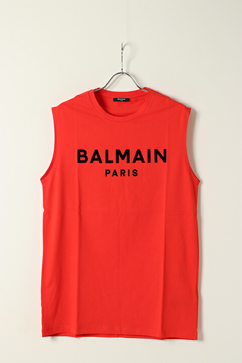 【30%OFF大売り出し】BALMAIN バルマン BH1 C\u0026S TANK FLOCKY LOGO{11EC001B043-3KF-BAS}