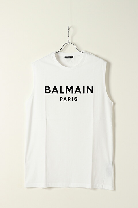 【30%OFF大売り出し】BALMAIN バルマン BH1 C\u0026S TANK FLOCKY LOGO{11EC001B043-OFA-BAS}