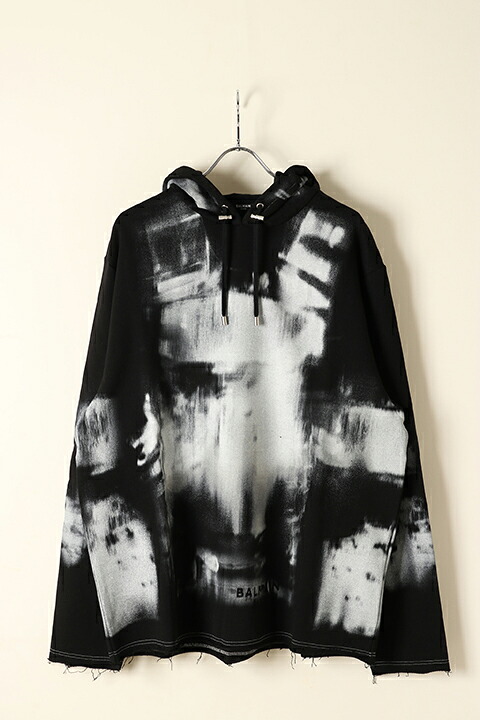 【30%OFFセール】BALMAIN バルマン X-RAY PRINT RAW EDGE HOODIE{-BBA}｜link bar 72,842円