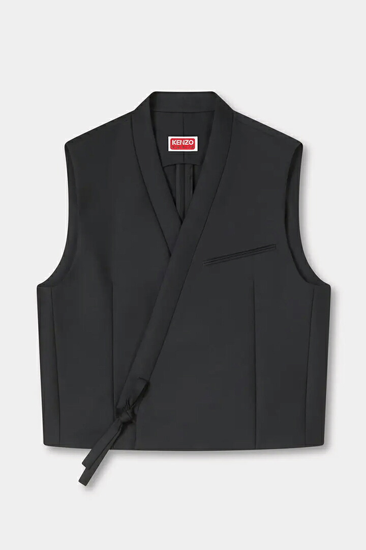 【10%OFFセール】KENZO ケンゾー Kimono gilet in virgin wool and silk{-BFS}｜link bar