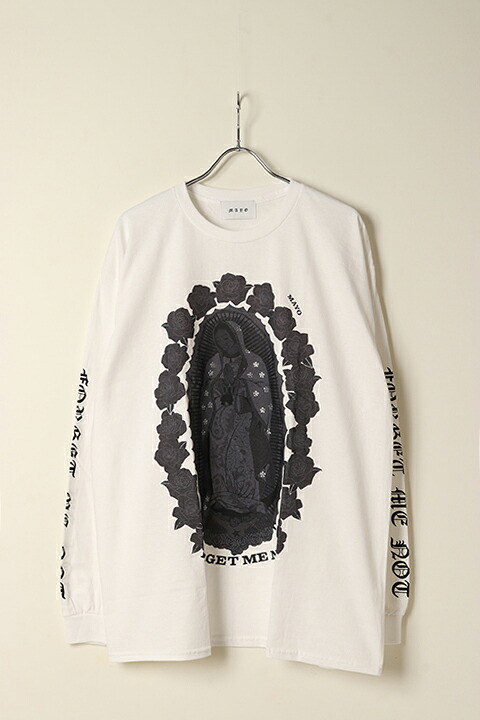 【30%OFFセール】SLAVE OF MAYO スレイブオブメイヨー DOUBLE NAME LIMITED ITEM Maria Tee L/S{MARIA-L/S-WHT/クリスタル-BBA}