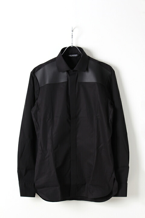 【40%OFFセール】Neil Barrett ニールバレット POPELINE + FRAMIS PATCHES SHIRT TIE{BCM1042C-H133C-0101-AHA}