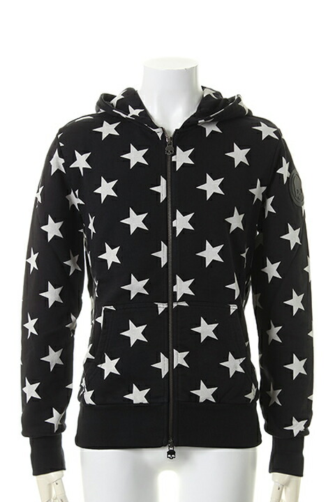 【50%OFFセール】HYDROGEN ハイドロゲン ALLOVER STARS HOODIE{210-65740001-150-AHS}