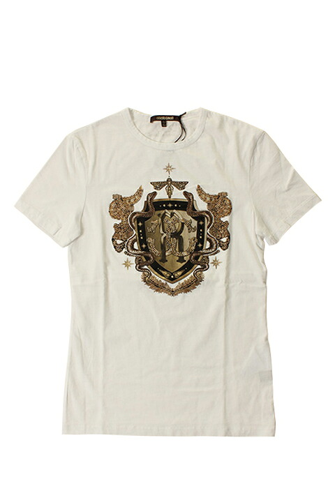 Roberto Cavalli ロベルトカヴァリ T-SHIRT RC WITH SNAKES{RC-201706-10-WHT-AGS}|link bar