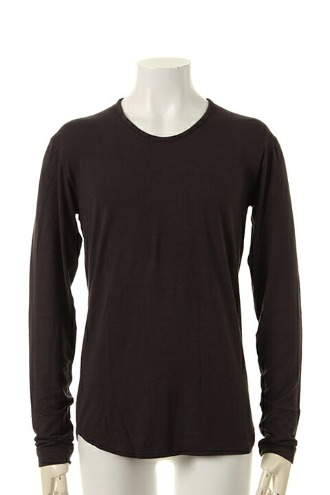 【50%OFFセール】OURET オーレット BAMBOO RAYON JERSEY STITCH ROUND HEM U NECK LONG SLEEVE{-AFA}