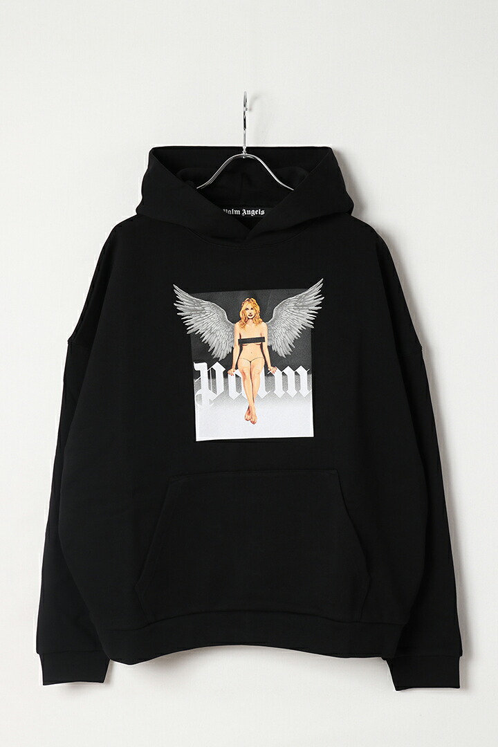 【30%OFFセール】Palm Angels パームエンジェルス Pin up hoodie{PMBB155S25FLE0031003-BES}