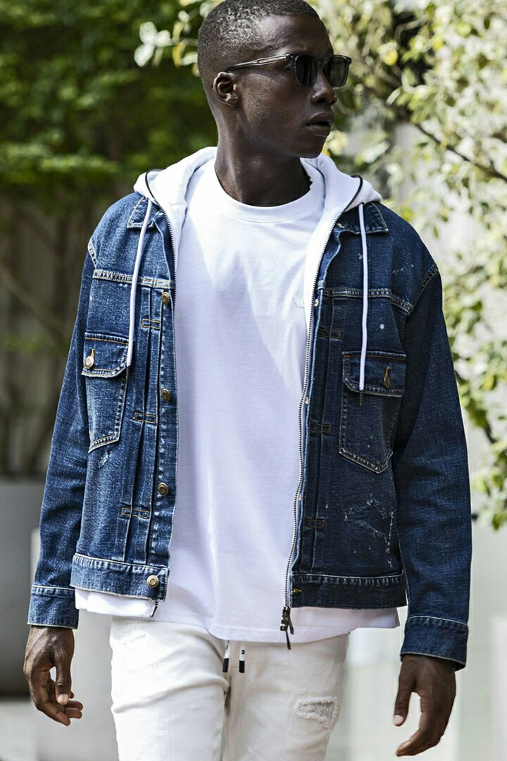 サイズM 【新品】1piu1uguale3 3rd デニムジャケット 未使用 1PIU1UGUALE3 DENIM JACKET NO.3 サイズ5(L) グレー