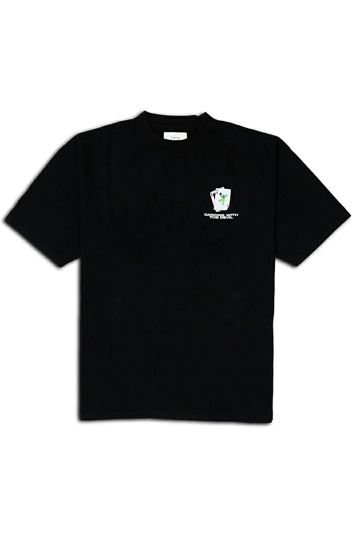 【20%OFFセール】TAIN DOUBLE PUSH タインダブルプッシュ DANCING WITH THE DEVIL SHORT SLEEVE T-SHIRTS{-BEA}