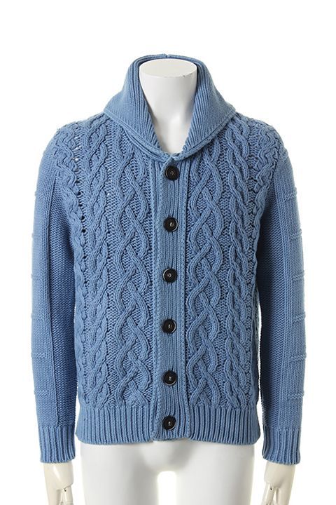 【50%OFF割引き販売】TMT ティーエムティー WASHED INDIGO CABLE CARDIGAN{TKN-F1501-INDLIT-AEA} ニット・セーター-トップス
