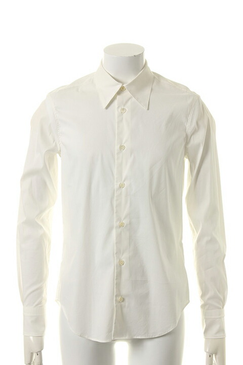 under bar アンダーバー Regular Collar Stretch White Shirts{-ADS}