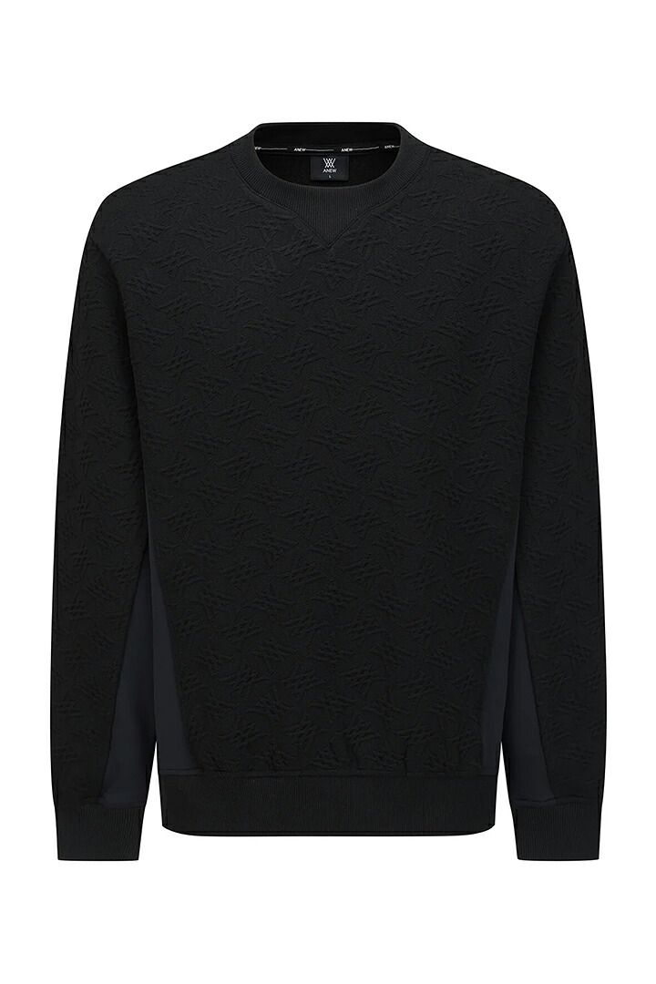 【10%OFF大売り出し】アニュー ゴルフ ANEW GOLF MEN FA LOGO PATTERN SWEATSHIRT{-BEA}