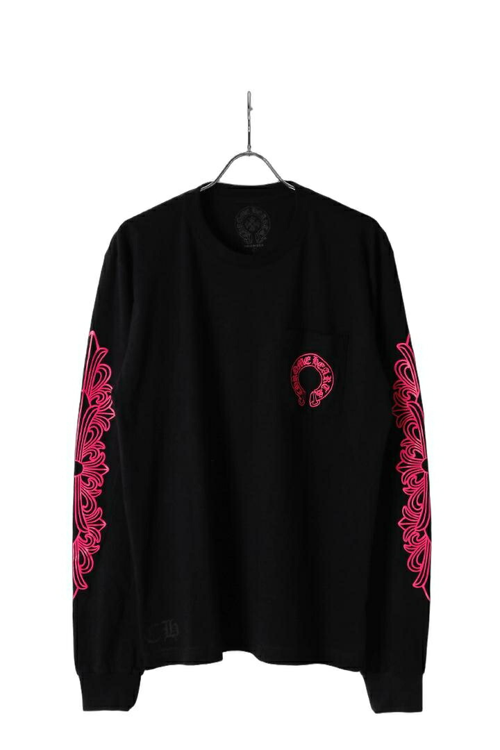 楽天市場】CHROME HEARTS CROP TOP LONG SLEEVE T-SHIRT FLAME BLACK