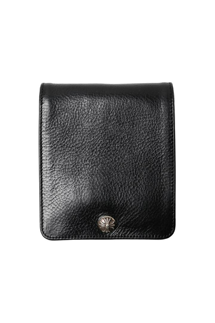 ★新品 インボイス付 CHROME HEARTS クロムハーツ CHROME HEARTS クロムハーツ WALLET-1 SNAP BLK HVY WT LTHR-/ワンスナップクロスボタン レザーウォレット{-BFS}|link bar