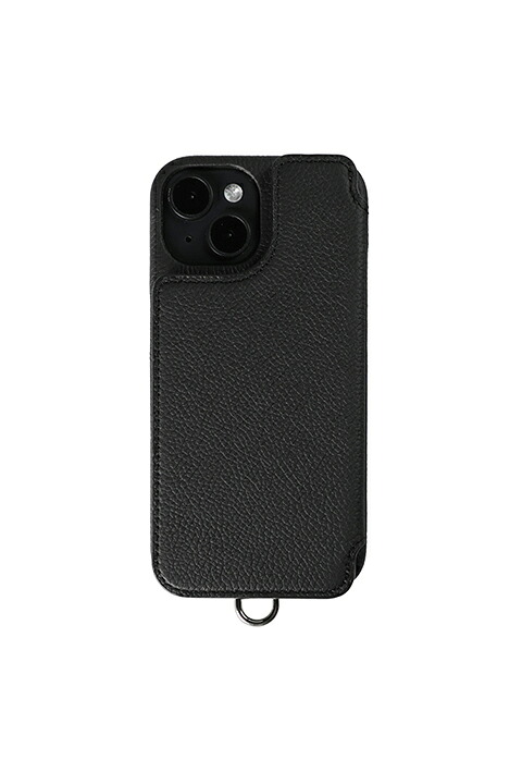DEMIU デミュウ POCHE FLAT/iPhone15/ブラック{DU-PFL16BK}|link bar