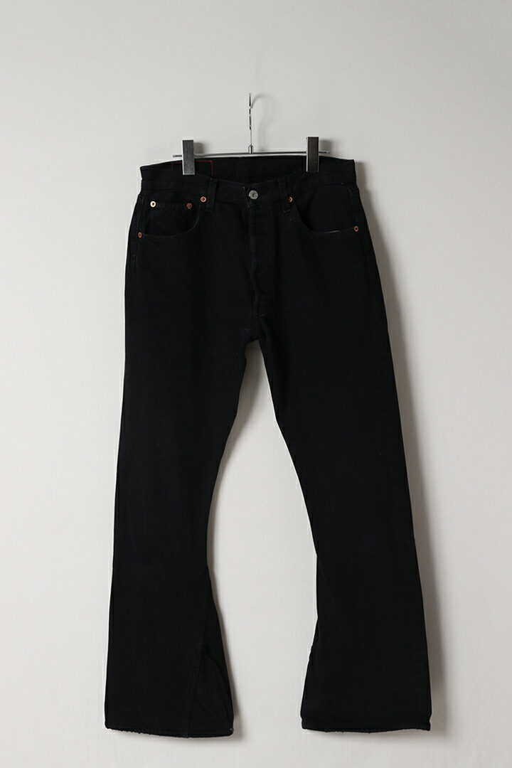 Jeanie Blue ジーニーブルー Black Bootcut{-BES}JB002B デニム ジーンズ リーバイス501 Levi's501 リメイクデニム リメイクジーンズ 日本製 レディース メンズ 古着 ハンドメイド パンツ JOHN'S CLOTHING ジョンズクロージング 河原拓也|link bar