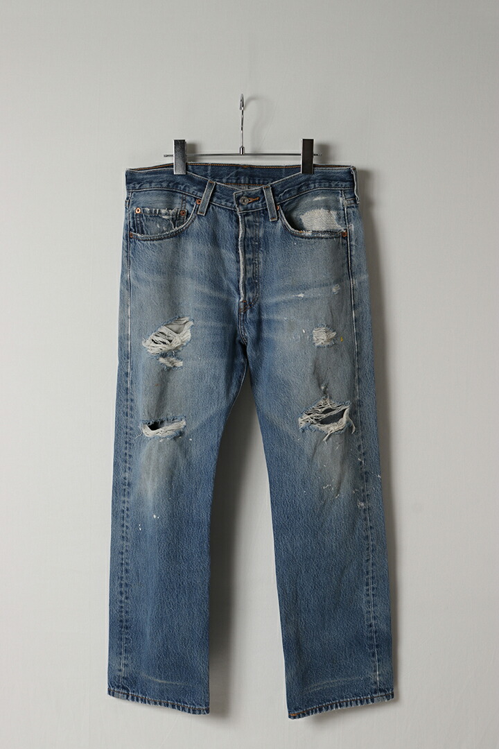 Jeanie Blue ジーニーブルー Ripped Denim{-BES}JB005 デニム ジーンズ リーバイス501 Levi's501 リメイクデニム リメイクジーンズ 日本製 レディース メンズ 古着 ハンドメイド パンツ JOHN'S CLOTHING ジョンズクロージング 河原拓也|link bar
