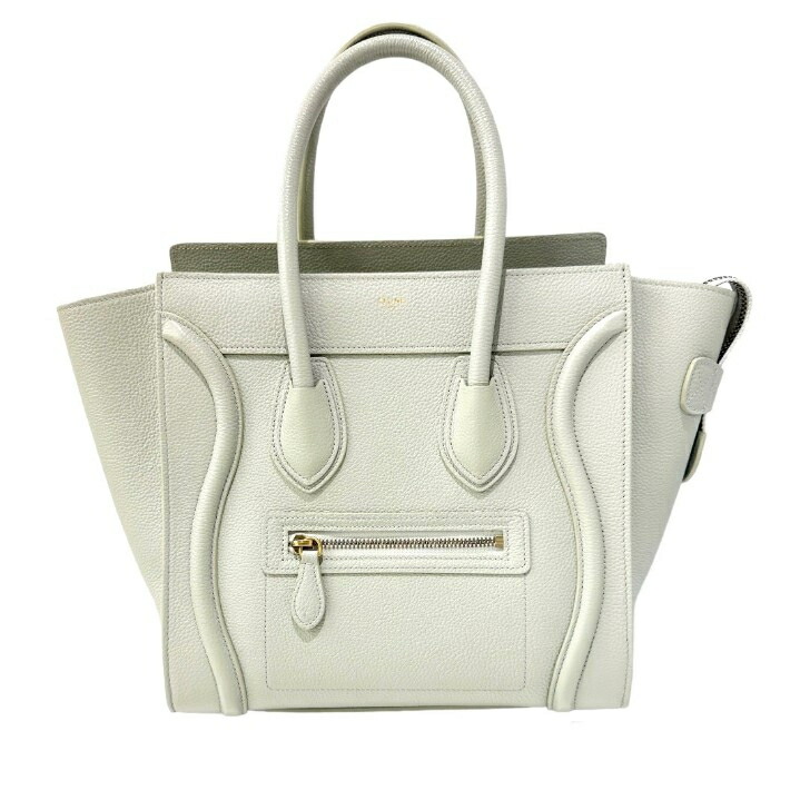 【中古】セリーヌ　ラゲージ　マイクロ　レザー　ハンドバッグ　ミントグリーン　ゴールド金具　2020年　CELINE　《送料無料》