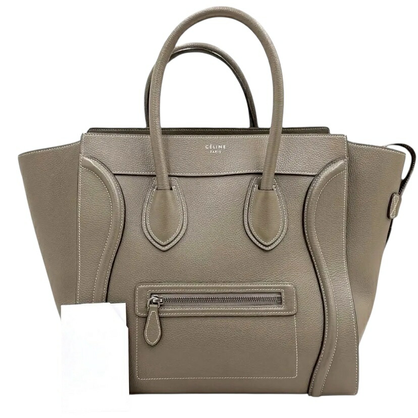 【中古】セリーヌ ラゲージ ミニ スリ シルバー金具 トートバッグ レザー 2016年 CELINE 《送料無料》