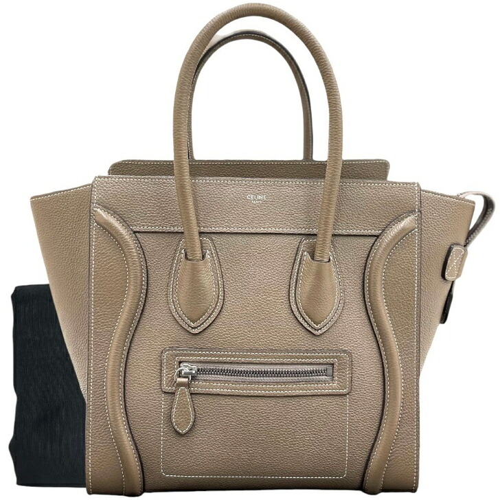 【中古】セリーヌ　ラゲージ　マイクロ　スリ　レザー　シルバー金具　ハンドバッグ　2022年　CELINE　《送料無料》