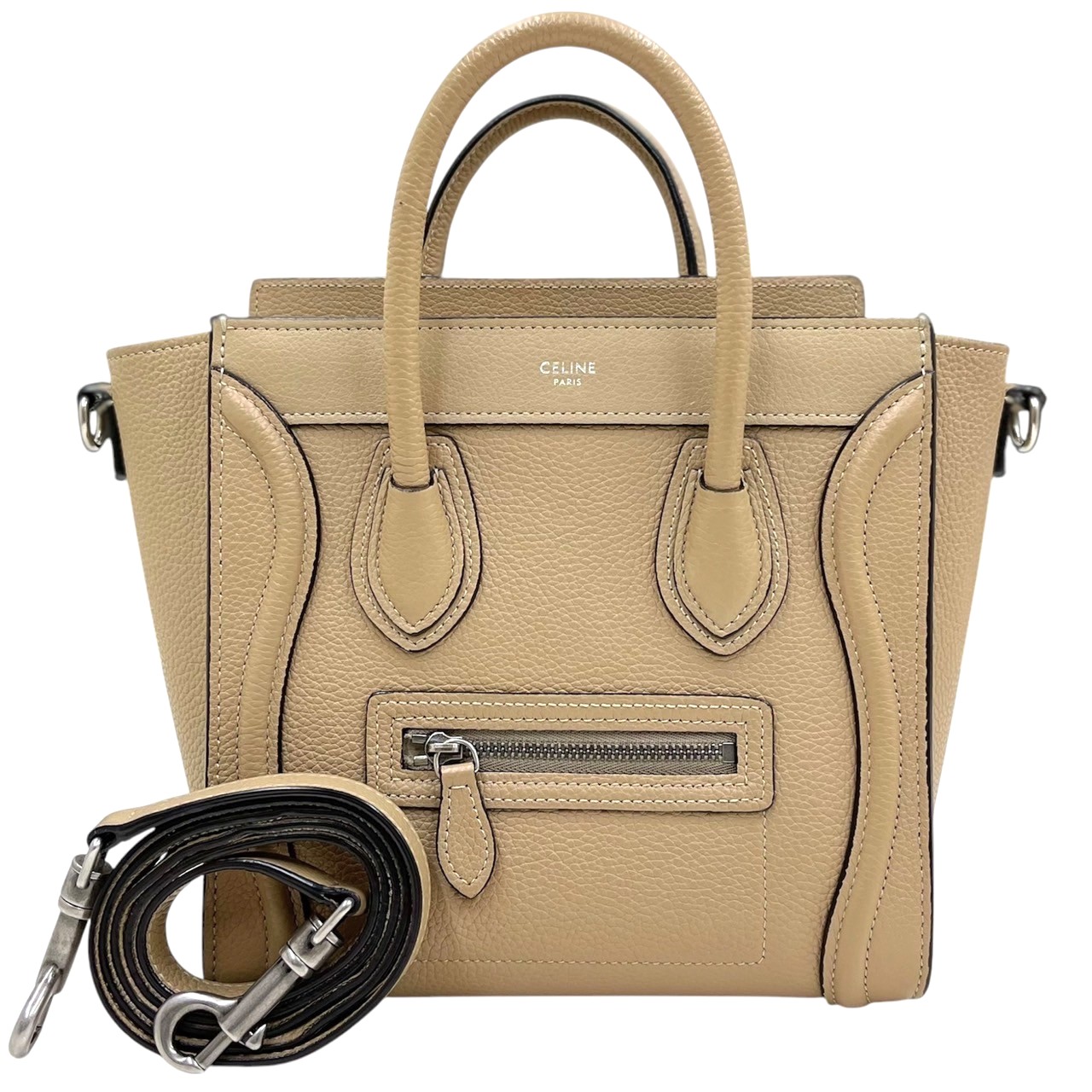 楽天市場】【中古】セリーヌ ラゲージ マイクロ ハンドバッグ デューン