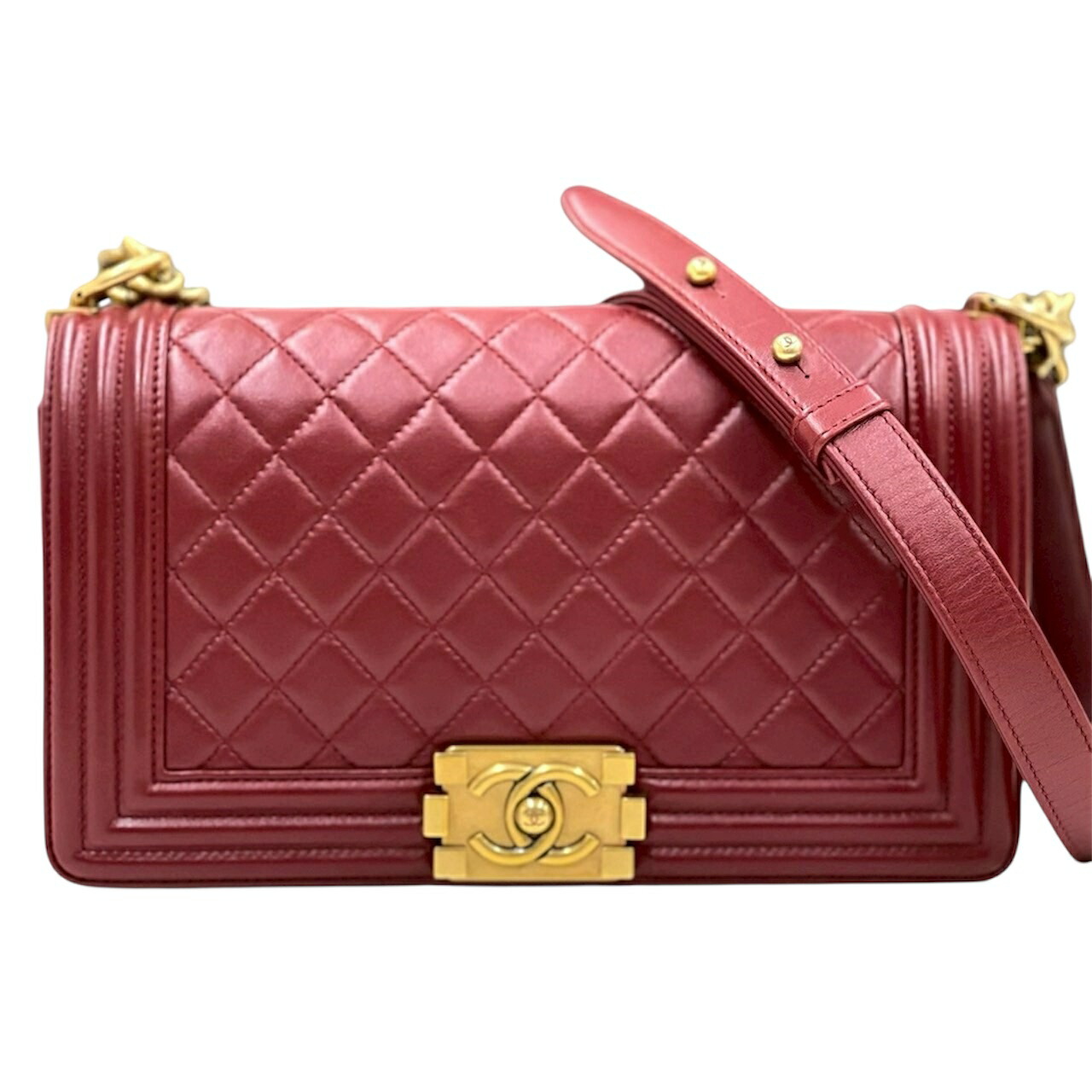 シャネル CHANEL ボーイシャネル ラムスキン 赤 ゴールド金具 楽天市場】【中古】シャネル ボーイシャネル トップハンドル