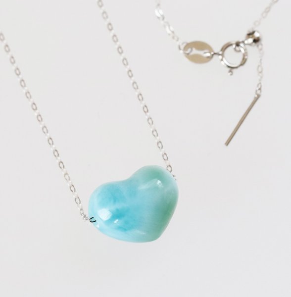 楽天市場】1点もの ラリマー 一粒 ネックレス（ハート M）14KGF 天然石