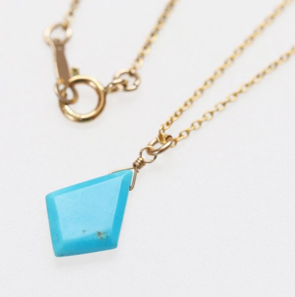 楽天市場】1点もの ターコイズ 一粒 ネックレス（オーバル 通し