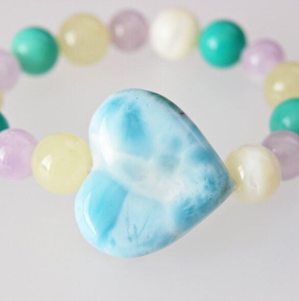 楽天市場】ラリマー クリスタル ブレスレット（ハート A）天然石