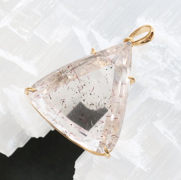 楽天市場】ピンクファイヤークォーツ ペンダントトップ K18