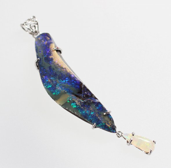 天然オパールペンダント S925純銀 高級ジュエリー デンドリティックオパール 925 スターリングシルバーペンダント - Etsy