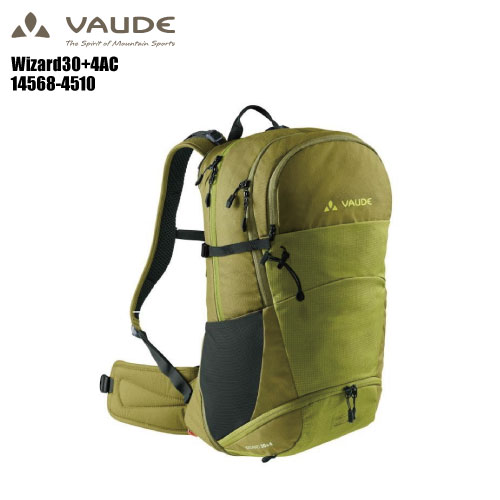 【クーポン券付き添い人】VAUDE（ファウデ）Wizard 30+4 AC（はやりっ子30+4AC）14568-4510：AVOCADO【山登り/トレッキング】【うしろ側容器に並べる】