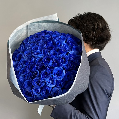 オリジナル ブルーローズ 青い薔薇 花束 108本のブルーローズブーケ プロポーズ Fucoa Cl