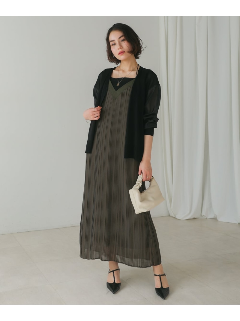 【SALE／20%OFF】前後2WAYプリーツジャンスカ Bou Jeloud バブ / ブージュルード ワンピース・ドレス ジャンパースカート ブラック ネイビー【RBA_E】【送料無料】[ Fashion]